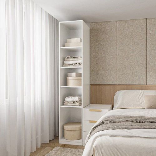 Guarda-roupa Modular 40cm sem Portas com Prateleiras Jade CabeCasa MadeiraOriginals Branco