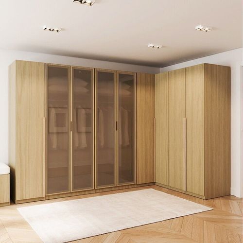 Guarda-roupa Modulado de Canto 5 Peças 9 Portas Jade CabeCasa MadeiraOriginals Avelã