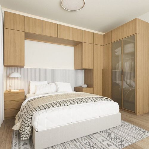 Guarda-roupa Modulado de Canto 12 Peças 16 Portas Jade CabeCasa MadeiraOriginals Avelã