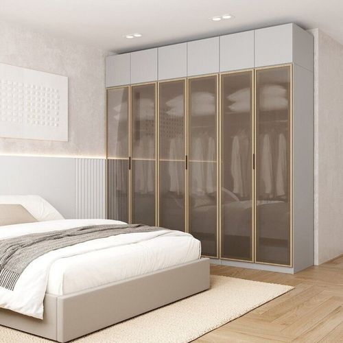 Guarda-roupa Modulado 6 Peças 12 Portas Jade CabeCasa MadeiraOriginals Cinza Urbano/Avelã