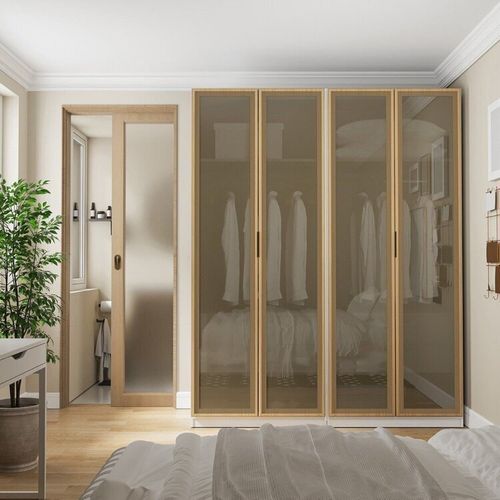 Guarda-roupa Modulado 2 Peças 4 Portas Jade CabeCasa MadeiraOriginals Branco Fosco/Avelã