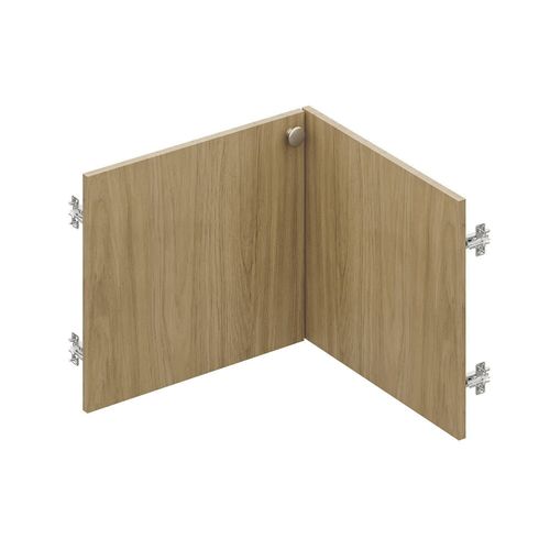 Conjunto de Portas para Guarda Roupa Módulo Canto Reto 39,5cm Frame CabeCasa MadeiraOriginals Acácia