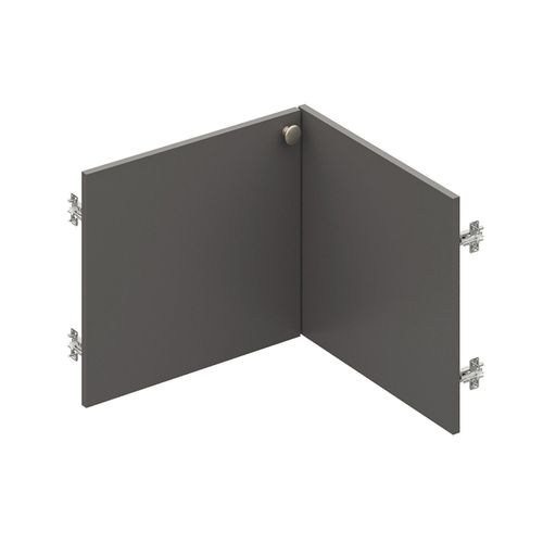 Conjunto de Portas para Guarda Roupa Módulo Canto Reto 39,5cm Frame CabeCasa MadeiraOriginals Grafite