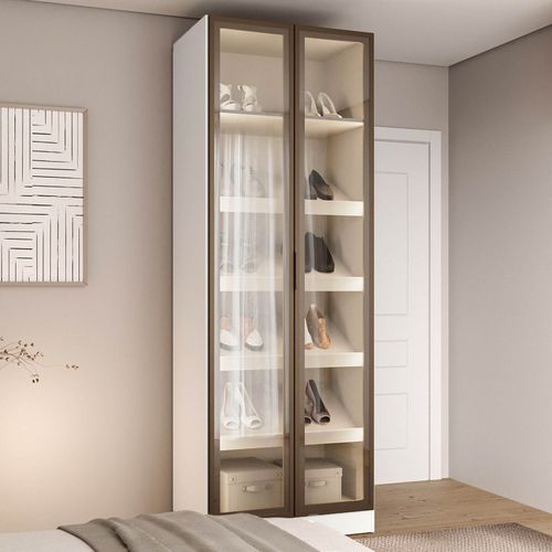 Sapateira Modulada 100% Mdf 2 Portas Reflecta Orion Cabecasa Madeiraoriginals Aveia/ Reflecta