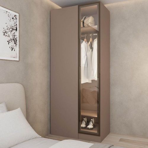 Guarda Roupa Modulado 100% Mdf de Canto Linear Reflecta Orion Cabecasa Madeiraoriginals Mocha/Reflecta