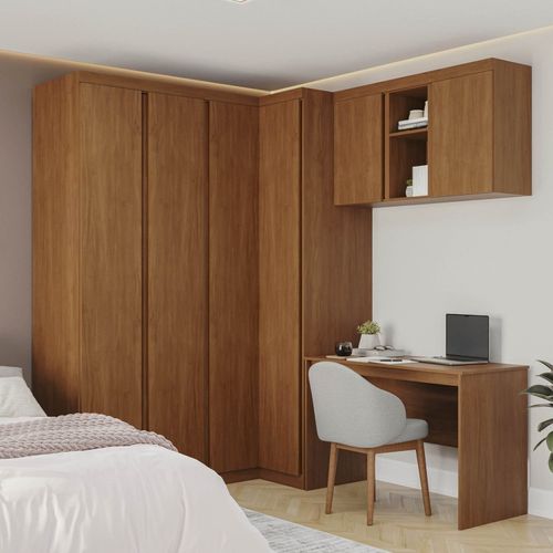 Guarda-Roupa Modulado 7 Peças 6 Portas Arani CabeCasa MadeiraOriginals Cinamomo