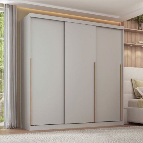 Guarda-roupa 3 Portas de Correr Jade CabeCasa MadeiraOriginals Cinza Urbano