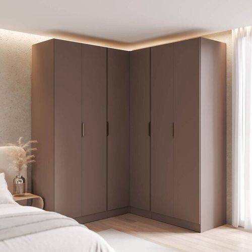 Guarda-Roupa Modulado de Canto Linear 4 Peças 6 Portas Orion CabeCasa MadeiraOriginals Mocha