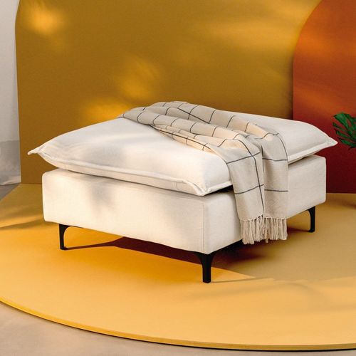Puff Modular com Pé Metal Sôma CabeCasa MadeiraOriginals Bege Natural Natural