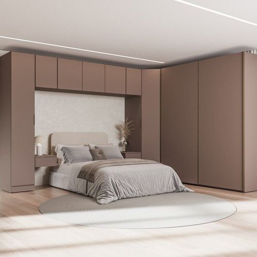 Guarda-Roupa Modulado de Canto Obliquo 8 Peças 9 Portas Orion CabeCasa MadeiraOriginals Mocha