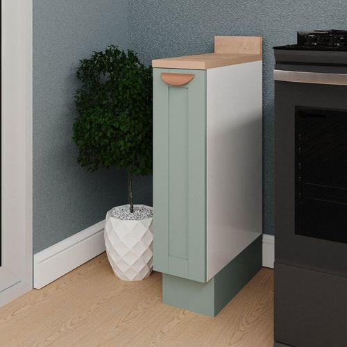 Balcão Porta Tempero 20cm com Tampo Arizona CabeCasa MadeiraOriginals Menta/Branco