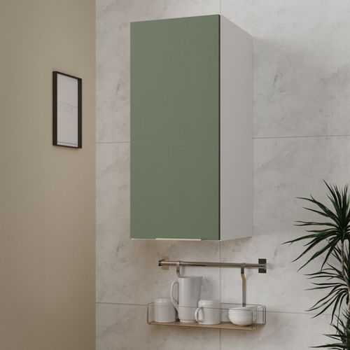 Armário Aéreo 1 Porta 30cm Ipanema CabeCasa MadeiraOriginals Verde Folha/Branco
