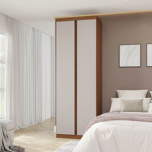 Guarda-Roupa Modulado 2 Portas e Gaveteiro Arani CabeCasa MadeiraOriginals Cinamomo/ Off White