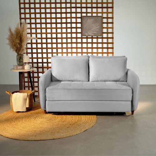 Sofá Cama Casal 150cm Mode CabeCasa MadeiraOriginals Cinza Cinza