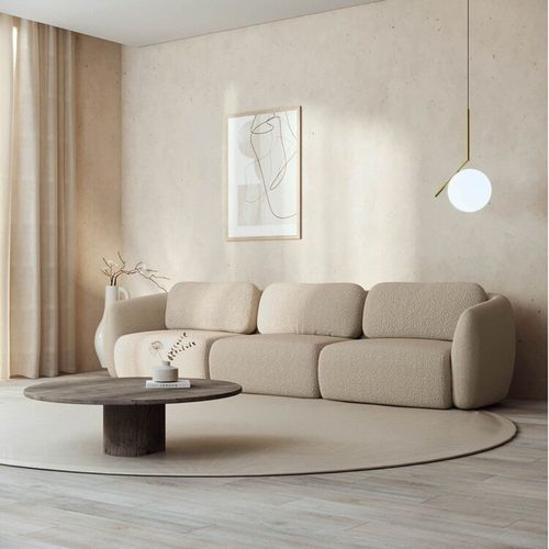 Sofá Modular 3 Lugares Orla CabeCasa MadeiraOriginals Bege Areia Areia