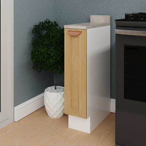 Balcão Porta Tempero 20cm com Tampo Arizona CabeCasa MadeiraOriginals Figueira/Branco