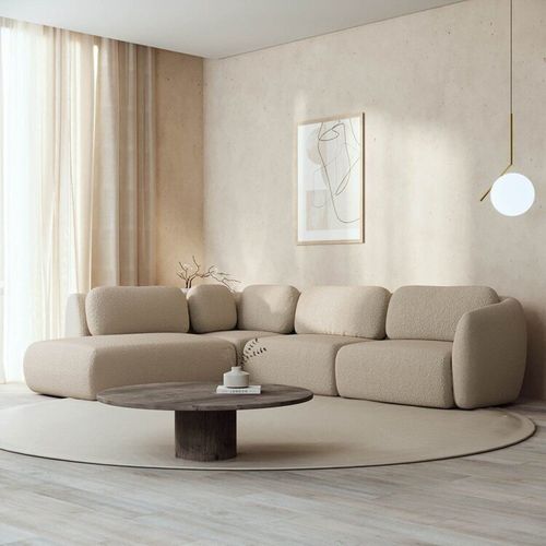 Sofá Modular 4 Lugares com Sumiê Orla CabeCasa MadeiraOriginals Areia