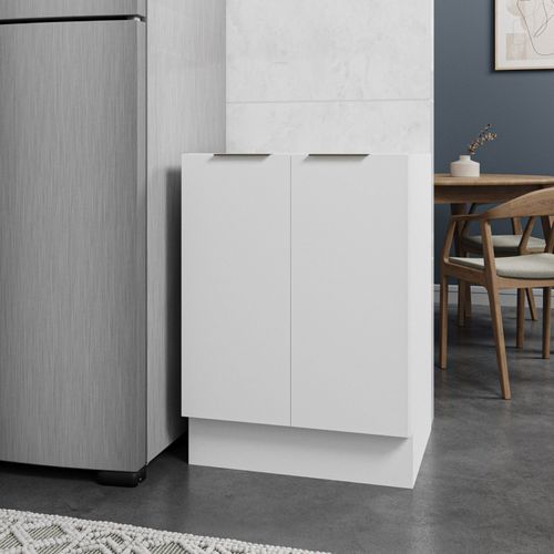 Balcão 2 Portas 60cm sem Tampo com Rodapé Ipanema CabeCasa MadeiraOriginals Branco