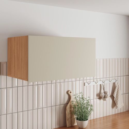 Armário Aéreo 1 Porta Basculante 80cm Aroeira CabeCasa MadeiraOriginals Cinza Sereno/Cedro