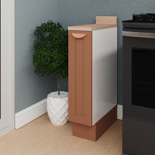 Balcão Porta Tempero 20cm com Tampo Arizona CabeCasa MadeiraOriginals Terracota/Branco