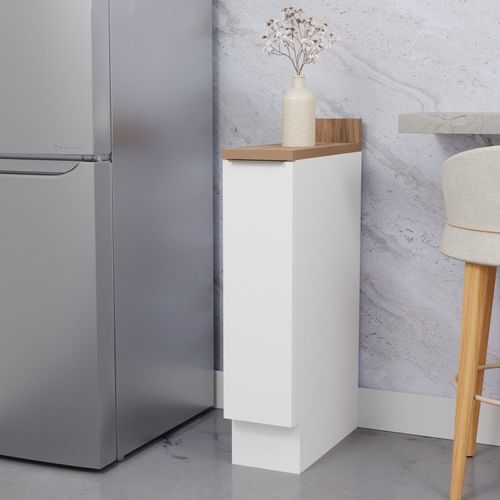 Balcão Porta Tempero 20cm com Tampo com Rodape Ipanema CabeCasa MadeiraOriginals Branco