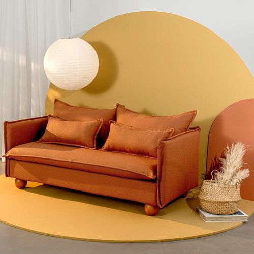 Sofá Modular 2 Lugares Pé Bolinha Sôma CabeCasa MadeiraOriginals Marrom Mocha Mousse Mocha Mousse