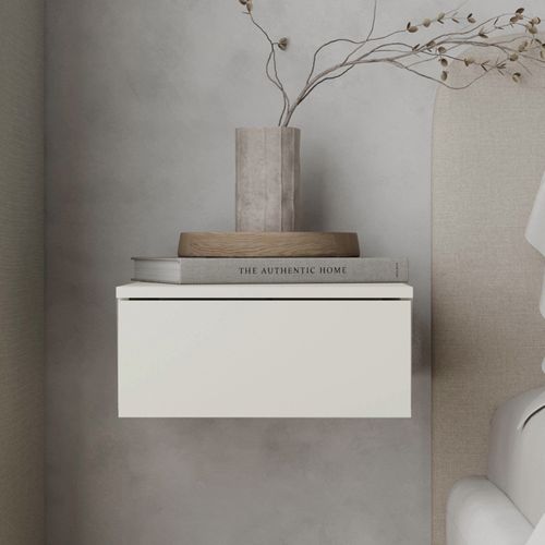 Mesa de Cabeceira Suspensa 100% Mdf Orion CabeCasa MadeiraOriginals Bege Aveia Aveia