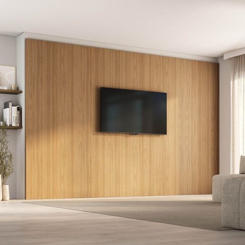 Painel para TV até 86 Polegadas 360cmx250cm Liso Aruá CabeCasa MadeiraOriginals Marrom Jatobá Jatoba