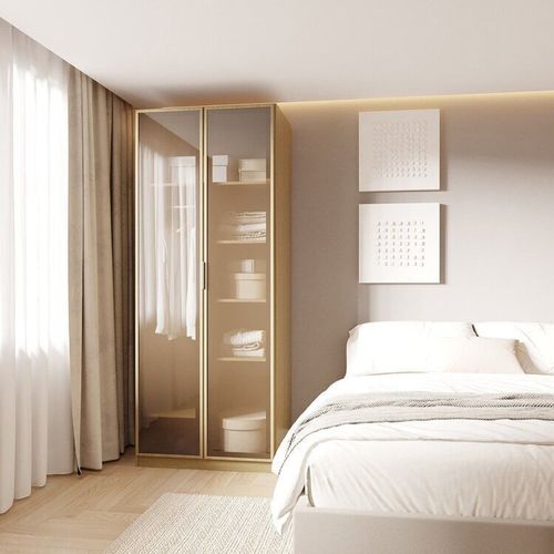 Guarda-Roupa Modulado 2 Portas Reflecta com Prateleiras Jade CabeCasa MadeiraOriginals Avelã