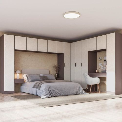 Guarda-roupa Modulado de Canto Linear 12 Peças com 13 Portas Orion CabeCasa MadeiraOriginals Mocha/Linho