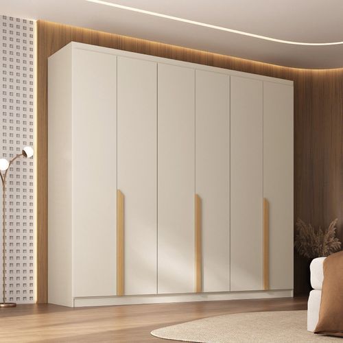 Guarda-roupa Casal 6 Portas Topázio CabeCasa MadeiraOriginals Algodão