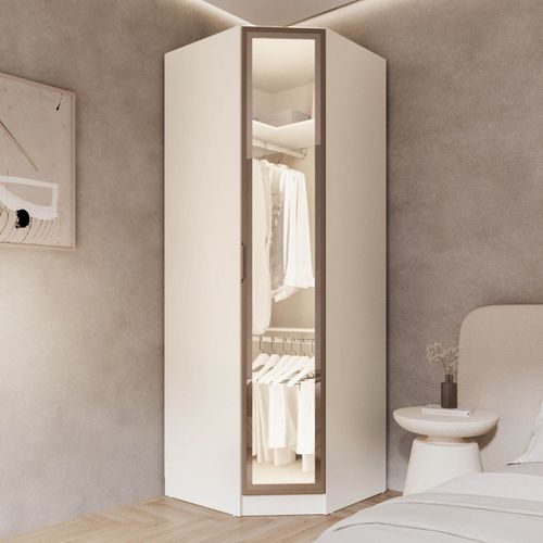 Guarda Roupa Modulado 100% Mdf de Canto Oblíquo Reflecta Orion Cabecasa Madeiraoriginals Aveia/Reflecta