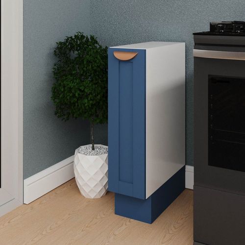Balcão Porta Tempero 20cm sem Tampo Arizona CabeCasa MadeiraOriginals Azul/Branco