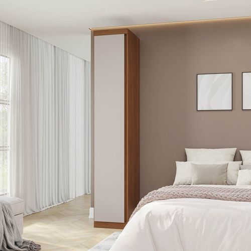 Guarda-roupa Modular 41cm com Porta Arani CabeCasa MadeiraOriginals Cinamomo/Off White