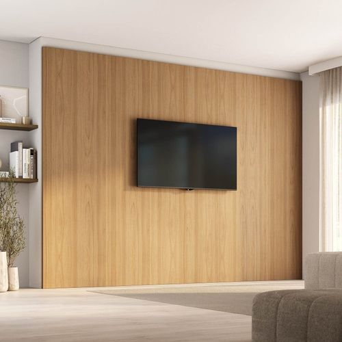 Painel para TV até 86 Polegadas 320cmx230cm Liso Aruá CabeCasa MadeiraOriginals Marrom Jatobá Jatoba
