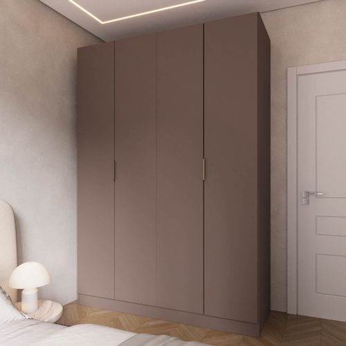 Guarda Roupa Modulado 100% Mdf 4 Portas Orion Cabecasa Madeiraoriginals Mocha
