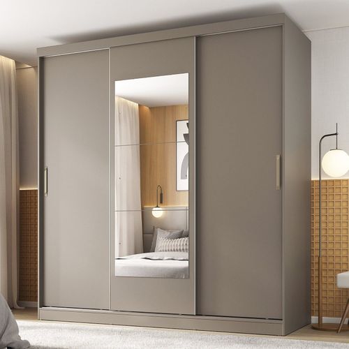 Guarda-Roupa 3 Portas com Espelho Araçá CabeCasa MadeiraOriginals Fendi