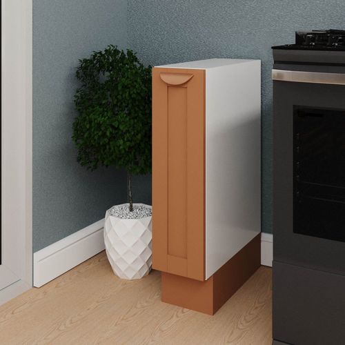 Balcão Porta Tempero 20cm sem Tampo Arizona CabeCasa MadeiraOriginals Terracota/Branco