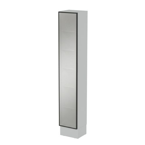 Cristaleira 1 Porta Reflecta 35cm Nara CabeCasa MadeiraOriginals Cinza Claro