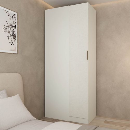 Guarda Roupa Modulado 100% Mdf de Canto Linear Orion Cabecasa Madeiraoriginals Aveia/Linho