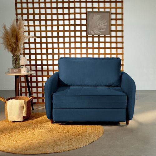 Sofá Cama Solteiro 105cm Mode CabeCasa Madeiraoriginals Azul Azul