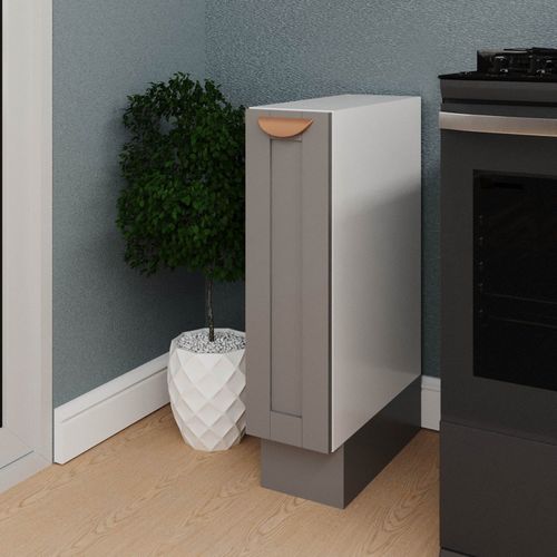 Balcão Porta Tempero 20cm sem Tampo Arizona CabeCasa MadeiraOriginals Cinza/Branco