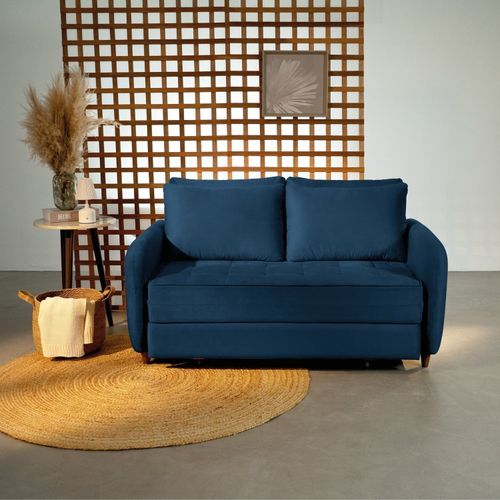 Sofá Cama Casal 150cm Mode CabeCasa MadeiraOriginals Azul Azul