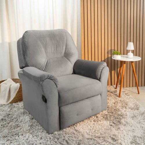 Poltrona Reclinável Automática Solo CabeCasa MadeiraOriginals Cinza Cinza