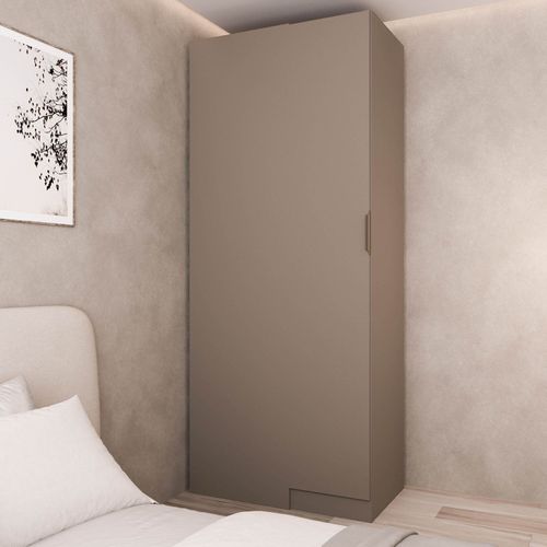 Guarda Roupa Modulado 100% Mdf de Canto Linear Orion Cabecasa Madeiraoriginals Mocha