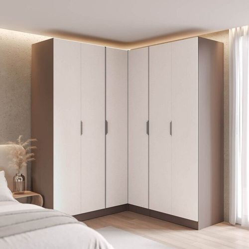 Guarda-roupa Modulado de Canto Linear 4 Peças 6 Portas Cabecasa Madeiraoriginals Mocha/Linho