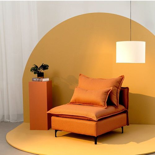 Sofá Modular com Encosto Pé Metal Sôma CabeCasa MadeiraOriginals Marrom Mocha Mousse Mocha Mousse