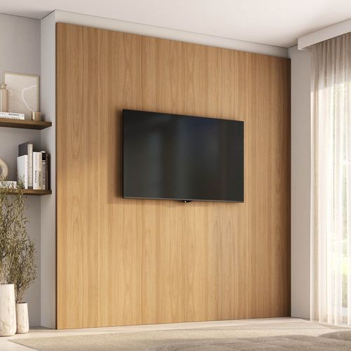 Painel para TV até 86 Polegadas 240cmx250cm Liso Aruá CabeCasa MadeiraOriginals Marrom Jatobá Jatoba