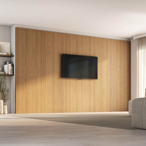Painel para TV até 86 Polegadas 400cmx230cm Liso Aruá CabeCasa MadeiraOriginals Marrom Jatobá Jatoba