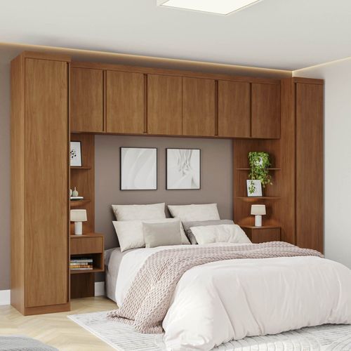 Guarda-Roupa Modulado 7 Peças 8 Portas Arani CabeCasa MadeiraOriginals Cinamomo